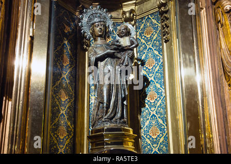 La Moreneta Statue der Jungfrau Maria Kloster Unserer Lieben Frau von Lluc Mallorca, Spanien Stockfoto