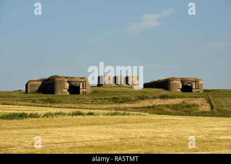 Deutsche WWII Verteidigung Bunker Teil des Atlantischen Mauer bei Waringzelle, Nord/Pas-de-Calais, Frankreich Stockfoto