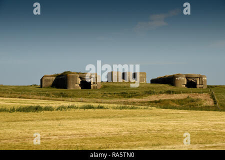 Deutsche WWII Verteidigung Bunker Teil des Atlantischen Mauer bei Waringzelle, Nord/Pas-de-Calais, Frankreich Stockfoto