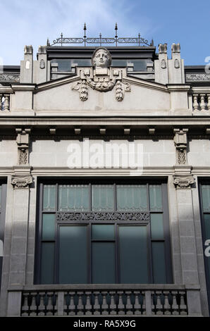 Art Nouveau Fassade an Aghmashenebeli Avenue in Tiflis Stockfoto