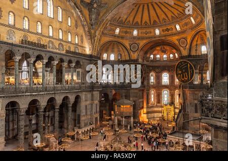 Die Hagia Sophia, Innenansicht, Istanbul, Türkei Stockfoto