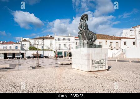 Heinrich der Seefahrer Statue, Praça da Republica, Lagos, Algarve, Portugal, Europa Stockfoto