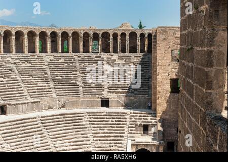 Aspendos Theaters, Provinz Antalya, Türkei Stockfoto