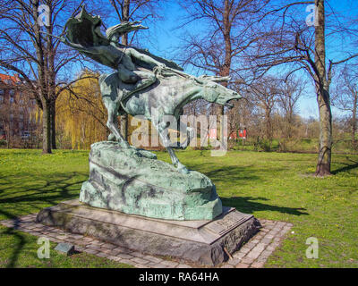 Kopenhagen, Dänemark - 11 April 2016: Operation Walküre Statue von Stephan Schumann in Churchillparken Stockfoto