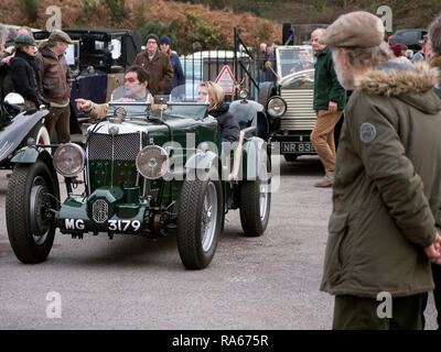Weybridge, Surrey, Großbritannien. 1. Januar, 2019. Brooklands Museum neue Jahre Tag Oldtimer sammeln. Lage Brooklands Road Weybridge Surrey UK. 01/01/2019 Credit: Martyn Goddard/Alamy leben Nachrichten Stockfoto