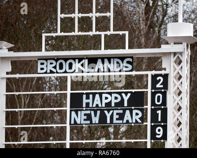 Weybridge, Surrey, Großbritannien. 1. Januar, 2019. Brooklands Museum neue Jahre Tag Oldtimer sammeln. Lage Brooklands Road Weybridge Surrey UK. 01/01/2019 Credit: Martyn Goddard/Alamy leben Nachrichten Stockfoto