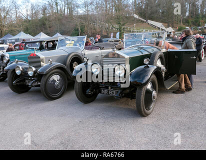 Weybridge, Surrey, Großbritannien. 1. Januar, 2019. Brooklands Museum neue Jahre Tag Oldtimer sammeln. Lage Brooklands Road Weybridge Surrey UK. 01/01/2019 Credit: Martyn Goddard/Alamy leben Nachrichten Stockfoto