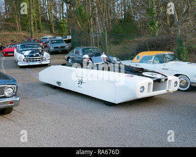 Weybridge, Surrey, Großbritannien. 1. Januar, 2019. Brooklands Museum neue Jahre Tag Oldtimer sammeln. Lage Brooklands Road Weybridge Surrey UK. 01/01/2019 Credit: Martyn Goddard/Alamy leben Nachrichten Stockfoto