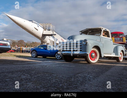 Weybridge, Surrey, Großbritannien. 1. Januar, 2019. Brooklands Museum neue Jahre Tag Oldtimer sammeln. Lage Brooklands Road Weybridge Surrey UK. 01/01/2019 Credit: Martyn Goddard/Alamy leben Nachrichten Stockfoto