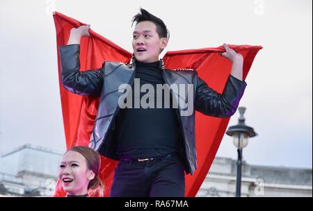 Andrew Lee, Mentalist und Illusionist, London's New Year's Day Parade, Whitehall, London, UK Stockfoto