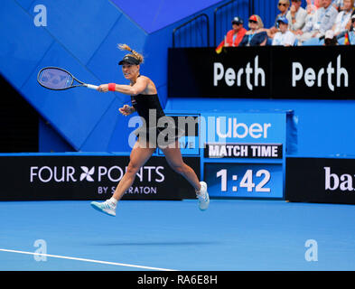 RAC-Arena, Perth, Australien. 2 Jan, 2019. Hopman Cup Tennis, die von Mastercard gefördert; Quelle: Aktion plus Sport/Alamy leben Nachrichten Stockfoto