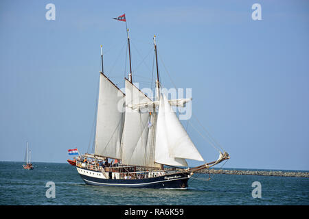 Panorama, Hintergrund, Segelschiff, Watt, Wattenmeer, Stockfoto