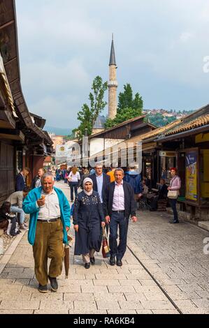 Bascarsija alten Bazar, Sarajevo, Bosnien und Herzegowina Stockfoto