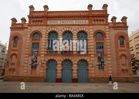 Theater in Cadiz, Gran Teatro Falla, Plaza Fragela, Cadiz, Andalusien, Spanien Stockfoto