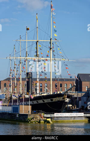 Die Brunel SS Great Britain, in den Hafen von Bristol wiederhergestellt Stockfoto