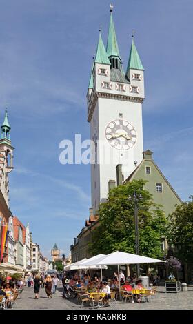 Stadturm City Tower, theresienplatz Square, Straubing, Niederbayern, Bayern, Deutschland Stockfoto