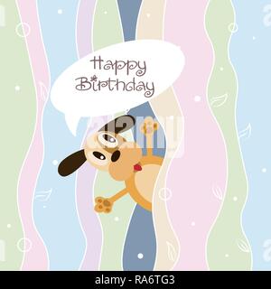 Geburtstag Grußkarte mit lustigen Cartoon doggy 10 eps Stock Vektor