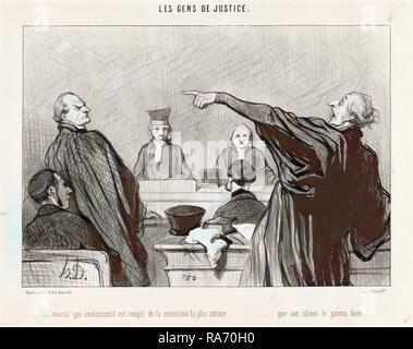 Honoré Daumier, Un Avocat qui Est. rempli de la Überzeugung. intime., Französisch, 1808-1879, 1845, Lithographie. Neuerfundene Stockfoto