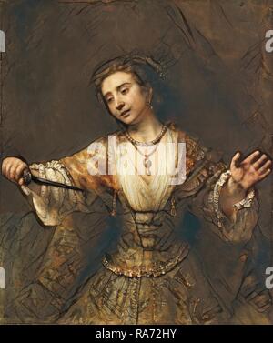 Rembrandt van Rijn (Niederländisch, 1606-1669), Lucretia, 1664, Öl auf Leinwand. Neuerfundene durch Gibon. Klassische Kunst mit einem Neuerfundene Stockfoto