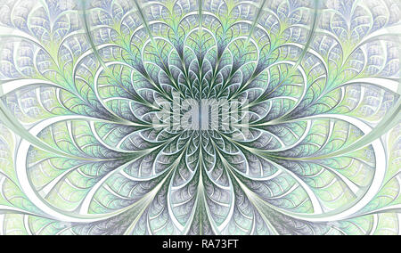 Bunte symmetrische Fraktale Blume. Elegante und feine Digital erzeugten fraktale Muster für Kunstprojekte. Stockfoto