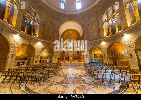 Innenraum der Dormitio Abtei, byzantinische Kirche, den Berg Zion, Jerusalem, Israel Stockfoto