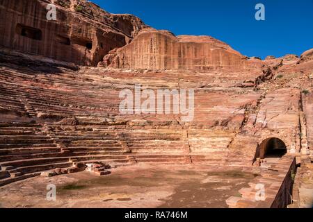 Das Römische Theater, Petra, Jordanien Stockfoto