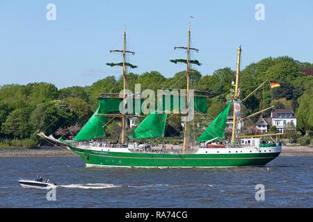 Segelschiff 'Alexander von Humboldt II", 826Th Hamburger Hafengeburtstag, von Rüschpark, Finkenwerder, Hamburg, Deutschland Stockfoto