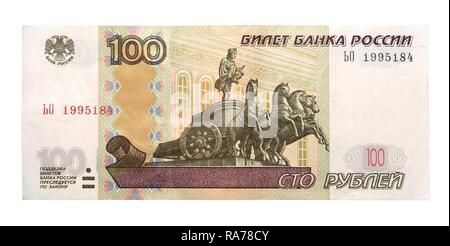 100 russische Rubel Banknote von 1997, Stockfoto