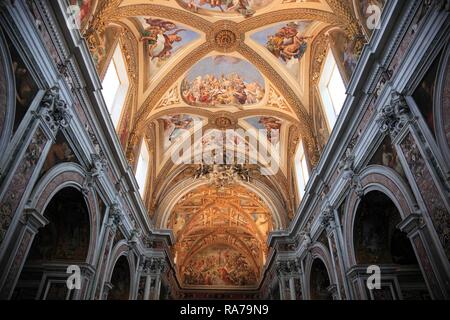 Decke der Kirche, Kloster Certosa di San Martino, Vomero Bezirk über Neapel, Kampanien, Italien, Europa Stockfoto