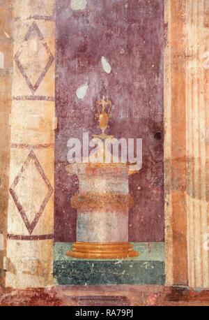 Villa von Poppea, Reste von Fresken, historischen Stadt Oplontis, jetzt Torre Annunziata, Kampanien, Italien, Europa Stockfoto