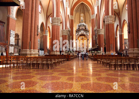 Die Basilika San Petronio in Bologna, Italien. Stockfoto