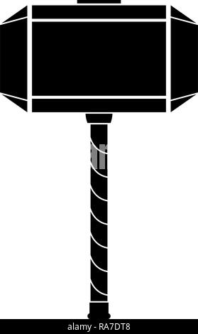 Thor's Hammer dwt Symbol Farbe schwarz Vektor I Stil einfach Bild Stock Vektor