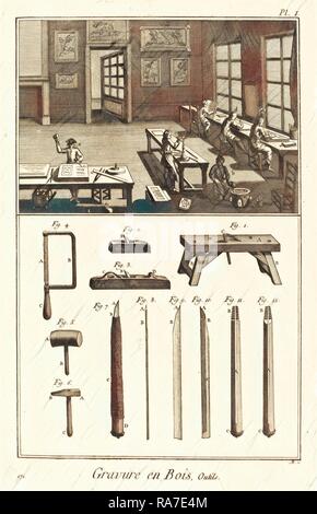 Antonio Baratta nach A.-J. Defehrt und J.-R. Lucotte, Italienisch (1724-1787), Gravure en Bois, Outils: pl. I, 1771-1779 neu konzipiert Stockfoto