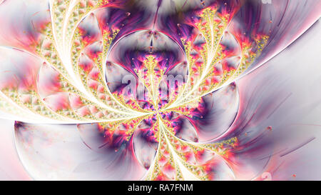 Außerordentliche schöne bunte Glasfenster Schmetterling. Abstrakt fractal symmetrische Formen, digitale Logarithmus für kreative Grafik, Einladung Stockfoto