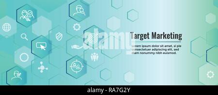 Target Marketing Icon Set - Web Header Banner Stock Vektor
