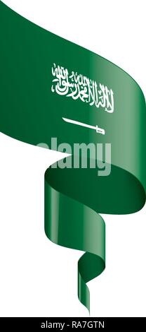 Saudi Arabien Fahne, Vector Illustration auf weißem Hintergrund Stock Vektor