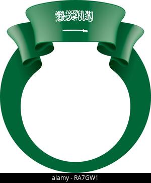 Saudi Arabien Fahne, Vector Illustration auf weißem Hintergrund Stock Vektor