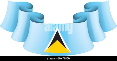 Saint Lucia Flagge, Vector Illustration auf weißem Hintergrund Stock Vektor