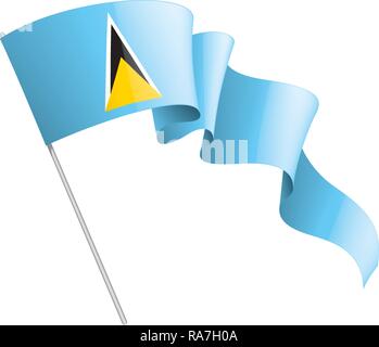 Saint Lucia Flagge, Vector Illustration auf weißem Hintergrund Stock Vektor