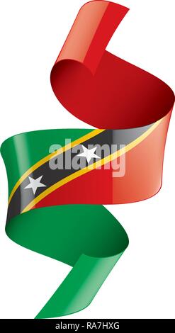 St. Kitts und Nevis Flagge, Vector Illustration auf weißem Hintergrund Stock Vektor