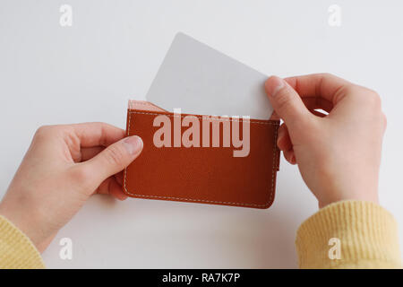 Szene der Karte in Brieftasche Stockfoto