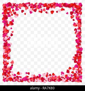 Rotes Papier Herzen Bild Hintergrund. Herz Rahmen mit Platz für Text. Design für den Valentinstag oder Hochzeiten und Muttertag. Vector Illustration isolat Stock Vektor