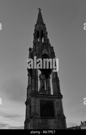 Die Thomas Clarkson Memorial bei Nacht, Wisbech Stadt, Cambridgeshire, England, Großbritannien Stockfoto