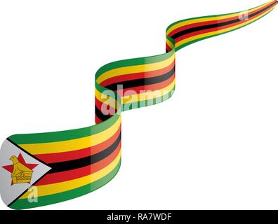 Simbabwe Flagge, Vector Illustration auf weißem Hintergrund Stock Vektor