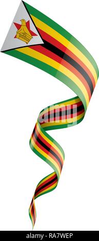 Simbabwe Flagge, Vector Illustration auf weißem Hintergrund Stock Vektor