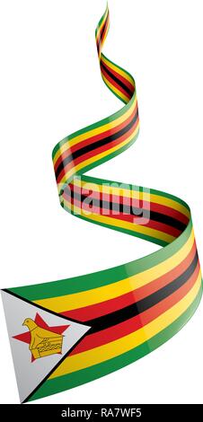 Simbabwe Flagge, Vector Illustration auf weißem Hintergrund Stock Vektor