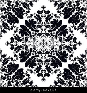 Damast vintage floral background Pattern, leicht editierbare Vektorgrafik Stock Vektor