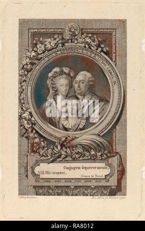 Jakob Adam nach Antoine-François Callet (Österreich, 1748 - 1811), Louis XVI, Marie-Antoinette, und Louis-Charles neuerfundene Stockfoto