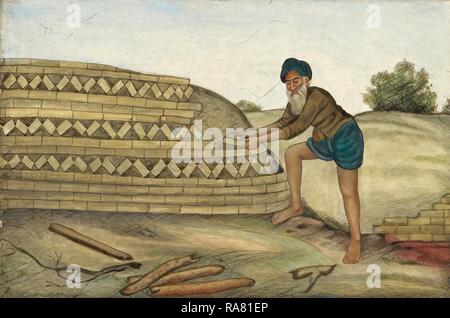 Kasten und Stämme von Indien, ein Brickmaker. Tashrih al-aqvam, ein Konto von Herkunft und Berufe von einigen der Neuerfundene Stockfoto