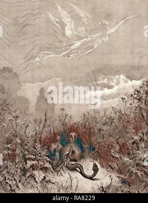 Dante und Vergil in der Happy Valley, von Gustave Doré, 1832-1883, Französisch. Gravur für purgatorio von Dante neuerfundene Stockfoto